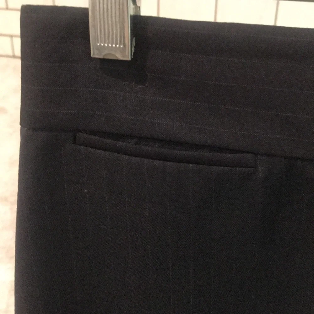 J Crew Wool Pinstripe Skirt Womens 0 Black Gray Straight Pencil Classic Business
